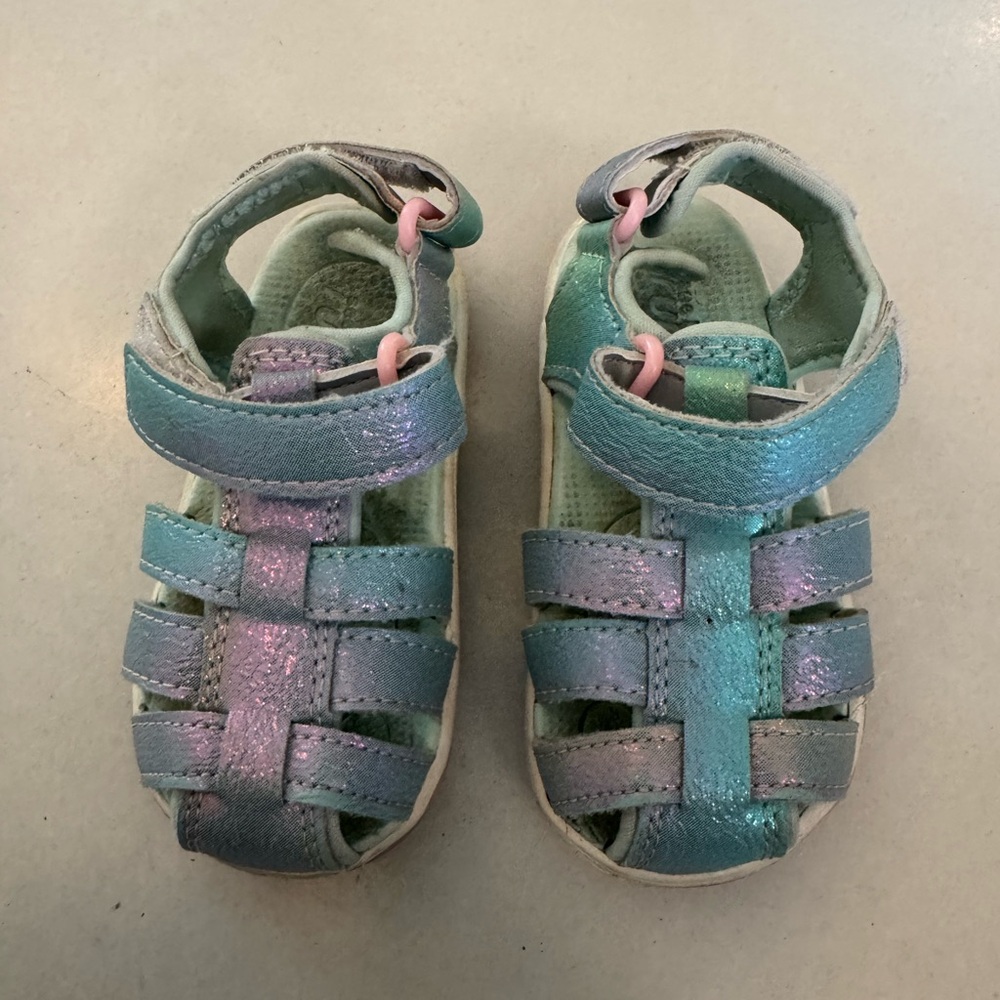 See Kai Run Kids Glittery Sandals - Blue and Pink